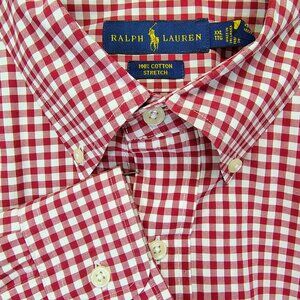Polo Ralph Lauren Stretch Fit Red Gingham Button Down Shirt XXL